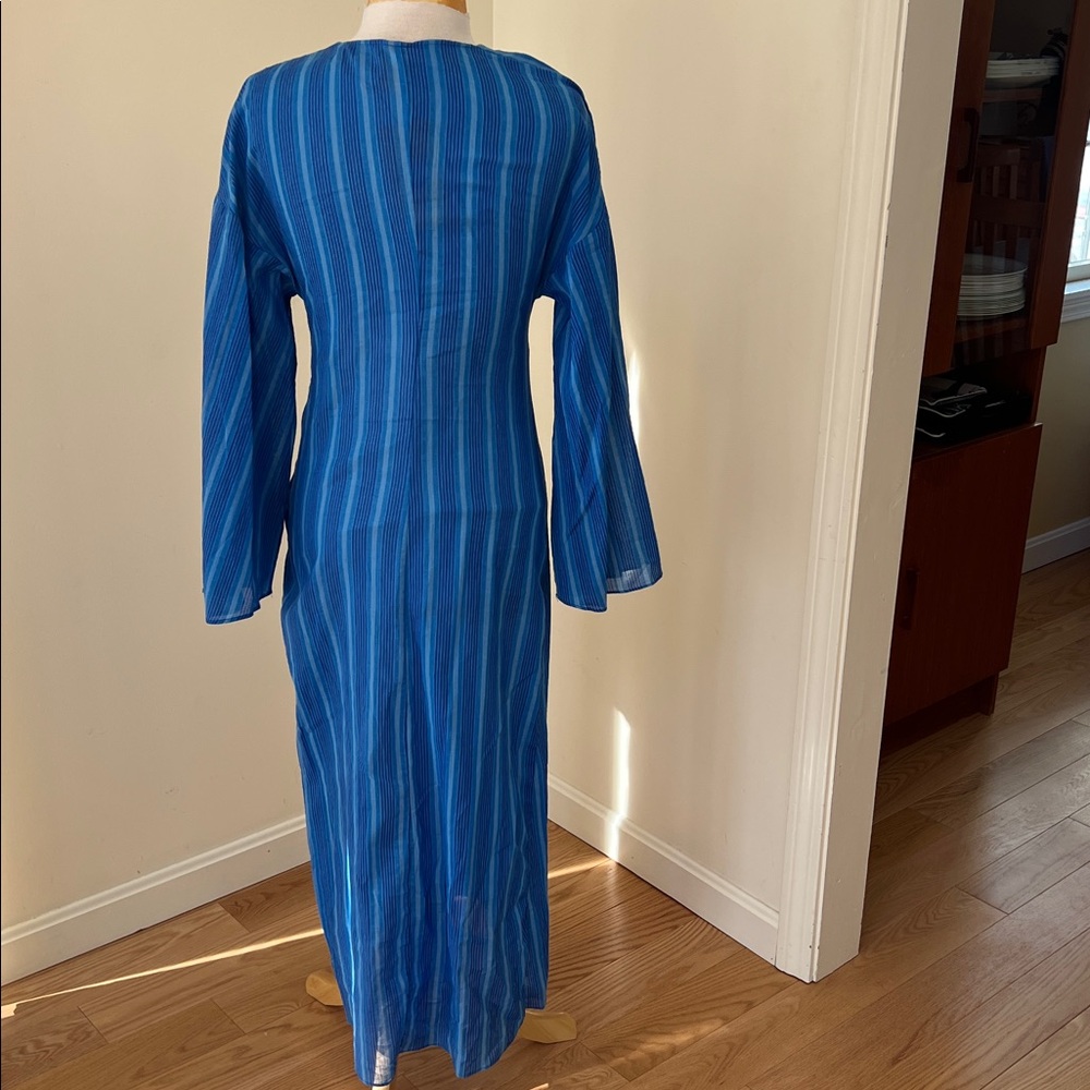 New! Mango X Simon Miller XS/2 Blue Striped Dress with knot detail. - Picture 7 of 12